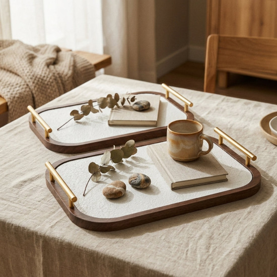 Wooden Tray Set 2 Pcs